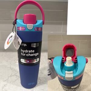 Drip SNAP SIP 30oz Steel Tumbler Lid Lock Pop-up Straw Handle Bright Multi Color